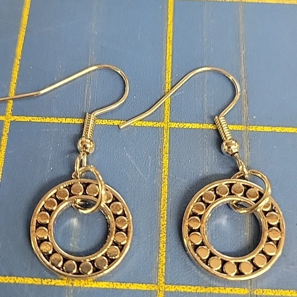 Circle Silver Tone Earrings